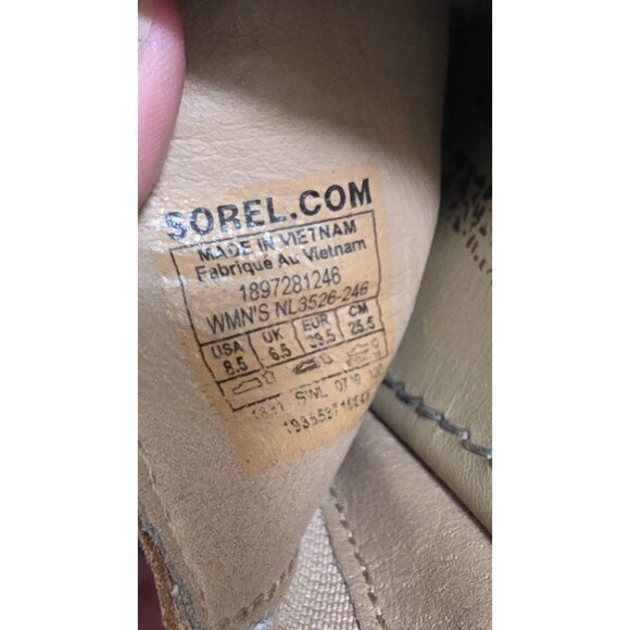 Sorel Women's Tan Suede Slide Sandals Slip-On Casual Flat Size 8.5 - Picture 7 of 8